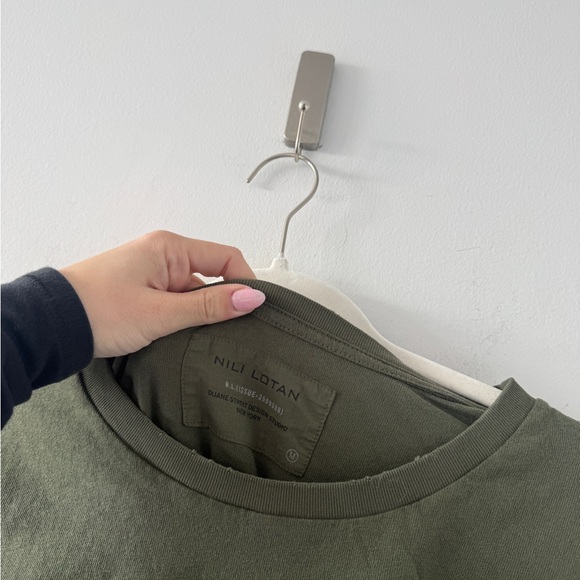 NILI LOTAN Brady Khaki Green Tee M - Picture 3 of 5